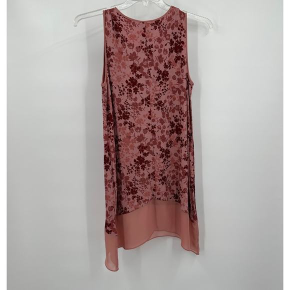 Soma Womens Pullover Top Size M Mauve Floral Sheer Trim Loungewear Cozy - Picture 2 of 7